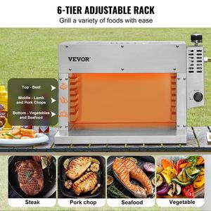 Griglia Portatile a Infrarossi in Acciaio Inox per Bistecche, Barbecue a Propano a 6 Livelli Regolabili fino a 1500 Fahrenheit - Product Image 4