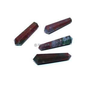 Baguettes en cristal de guérison en aventurine verte naturelle Hauteur 6 facettes Prisme Baguette Double Point Chakra Stone - Product Image 5