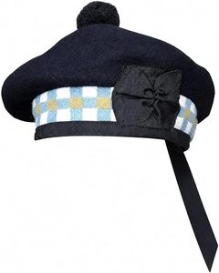 Sombrero Balmoral Tradicional Escocés para Hombre y Mujer, Estilo Militar de las Tierras Altas, Gorro Tam con Banda Decorativa y Pompón, 100% Lana, para las Cuatro Estaciones - Product Image 3