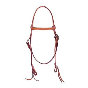 Harnais en cuir bandeau d'entraînement avec boucles en acier nickelé et boutons-pression aux extrémités des embouts - Product Image 1