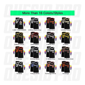 เสื้อบาสเก็ตบอลแบบซับลิเมชั่น แขนกุด ชุดกีฬา สำหรับเยาวชนและผู้ใหญ่ ทีมต่างๆ ตัวเลขแบบตัดกันด้วยเทคนิคการถ่ายโอนความร้อน ชุดกีฬาบาสเก็ตบอล - Product Image 2