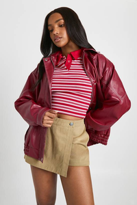 Veste de moto en cuir et coton tendance pour femmes, style vintage, détail du logo sur le devant, tissu respirant et imperméable pour l'hiver - Product Image 4
