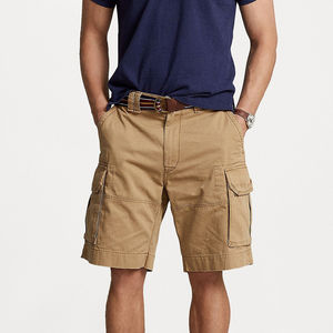 Shorts cargo en coton kaki pour homme, multi-poches, coupe décontractée, en sergé, mode estivale, pour le travail en extérieur, utilitaire - Product Image 6