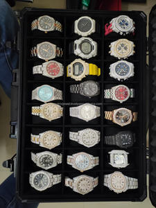 Montre tendance Buss Down sertie de diamants, haute qualité, sertie de diamants Moissanite de clarté VVS, trois petits cadrans, montre avec calendrier - Product Image 4