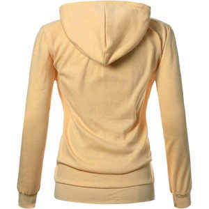 Sudadera con Capucha para Mujer, Color Sólido, Manga Larga, Tejido de Algodón Transpirable, Ropa Casual de Otoño - Product Image 3