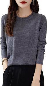 Sweat-shirt à manches longues pour femme, coupe classique et col rond, tenue tendance pour femme, sweats à capuche et sweat-shirts - Product Image 4