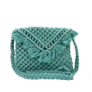 Macrame กระเป๋าทรงถังสำหรับผู้หญิงกระเป๋าสะพายไหล่ชายหาดงานแฮนด์เมดกระเป๋าถือแบบสะพายข้าง - Product Image 6