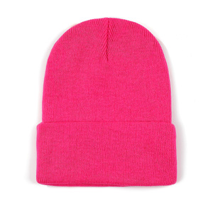 Bonnets en tricot unisexes, simples, à revers, chauds pour l'hiver, lot de 4, noir, marine, gris, blanc, vente en gros - Product Image 6