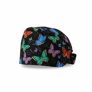 Casquette chirurgicale bouffante pour femmes, bonnet de travail avec bandeau anti-transpiration et doublure en satin, casquette pour queue de cheval, chapeau d'infirmière - Product Image 2