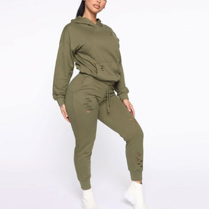 Sweat-shirt à capuche vert olive pour femme, coupe oversize, style streetwear décontracté en molleton de coton, OEM ODM, faible MOQ - Product Image 1