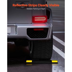 Set di 2 Ferma-Parcheggio Robusti da 18 Pollici con Strisce Riflettenti per Garage e Veicoli, Ausilio Premium per il Parcheggio in PP Curb - Product Image 4