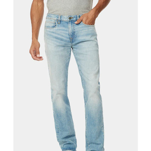 Men <b>Super</b> Comfy Straight <b>Stretch</b> Pants Jersey Denim Five Pocket Light Washed <b>Jeans</b> - Product Image 1