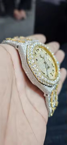 Montre en quartz et moissanite pour homme, style hip-hop glacé, montre-bracelet haut de gamme, bijoux de mode - Product Image 3