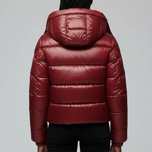 Wholesale High Quality <b>Hooded</b> Collar <b>Women</b> Designer Quilted Puffer Jacket <b>Winter</b> Waterproof Knitted Regular Length <b>Coat</b> Cheap - Product Image 2