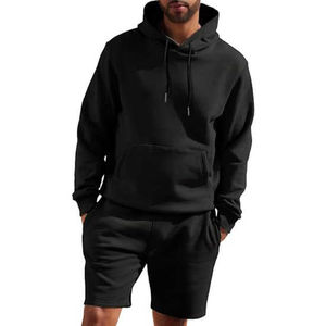 Conjunto de Sudadera con Capucha y Pantalones Cortos Personalizados para Hombre, Ropa Deportiva, Sudadera con Capucha y Pantalones Cortos para Hombre, Manga Larga, Dos Piezas, Trajes Deportivos OEM, Transpirables - Product Image 3