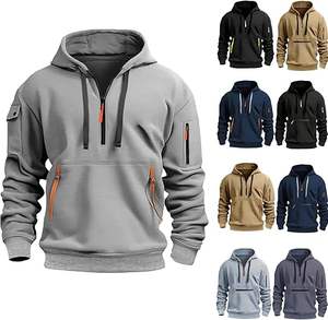 เสื้อฮู้ดผู้ชายอินเทรนด์ ผ้าโพลีเอสเตอร์ผสมผ้าฝ้ายเนื้อนุ่ม เสื้อสเวตเชิ้ตแบบสวมลำลอง สตรีทแวร์ แฟชั่น เสื้อคลุมมีฮู้ดน้ำหนักเบา ให้ความอบอุ่น เหมาะสำหรับออกกำลังกาย - Product Image 6