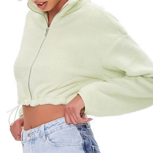 In Stock Cheap Price Cotton Women Crop <b>Top</b> Hoodies Custom Made Low MOQ Women Cropped Hoodies High Quality - Product Image 2