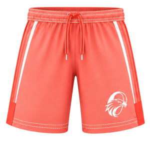Shorts de rugby personnalisés orange corail et blanc, uniforme d'équipe respirant et léger, vêtements de sport personnalisés pour l'entraînement, performance athlétique - Product Image 1