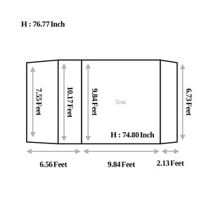 Camptown 5-6 Person Extended Type Four Season One Bedroom One Living Room Camping <b>Tent</b> Family camping <b>tent</b> Outdoor Picnic - Product Image 2