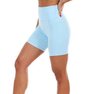 Shorts Deportivos de Cintura Alta para Mujer, Efecto Levanta Glúteos, para Yoga y Ciclismo, Personalizables, Transpirables, Lisos, de Spandex/Poliéster, Ajuste Ceñido - Product Image 5