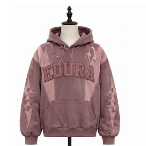 Sudadera con Capucha de Manga Larga, Estilo Harajuku Americano, Combinación de Colores, Poliéster/Algodón, Transpirable, Cierre de Cremallera, Corte Regular, Estilo Urbano Rockero - Product Image 2