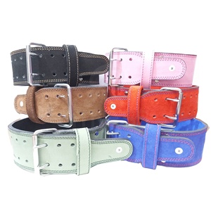 High Quality Cowhide Leather Breathable Heavy Duty Unisex Weightlifting <b>Squat</b> Powerlifting Body Building Buckle Waist <b>Belt</b> - Product Image 5