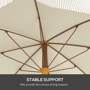 Parasol de plage gris clair 6.2 avec volants ventilés, sac de transport, parasol d'extérieur portable pour jardin, idéal pour les voyages - Product Image 4