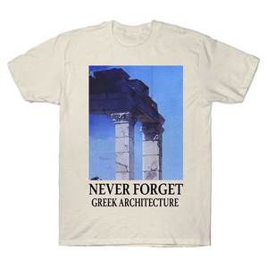 Camiseta gráfica unisex Never Forget Greek Architecture, camiseta de algodón de manga corta con cuello redondo y diseño de historia antigua - Product Image 2
