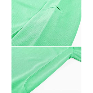 <b>Men's</b> <b>Green</b> Short Sleeve Pique <b>Polo</b> <b>Shirt</b> Casual Breathable Woven Solid Color Regular Fit - Product Image 2