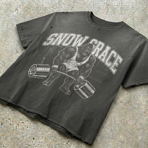 T-shirt pour homme tendance en coton lourd 100% |   Mode personnalisée imprimée, écologique, coupe oversize, style urbain, séchage rapide - Product Image 3