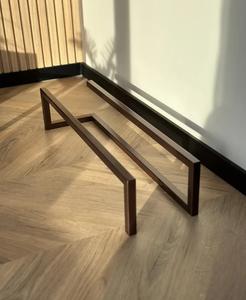 Modern Brown Shoe <b>Rack</b> Minimal Dual Bar Design Space Saving Organizer Strong Durable Frame Sleek Entryway Storage Solution - Product Image 2