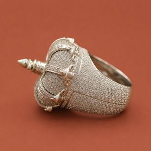 <b>Crown</b> Iced Out Moissanite Diamond Hip Hop Luxury Iced Out S925 Silver <b>Ring</b> For Men - Product Image 4