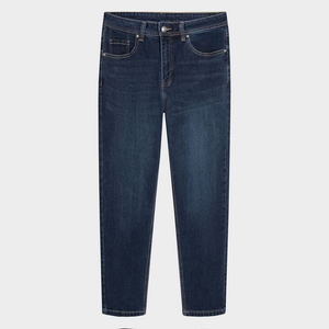 Jean en denim tendance style américain pour homme, coupe droite, taille haute, extensible, écologique, respirant, 100 % coton, décontracté - Product Image 1