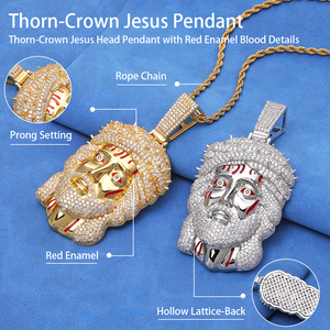 Collier Pendentif Tête de Lion en Argent 925 et Moissanite pour Homme, Bijou Hip Hop Luxe Léger et Sertie de Diamants, Chaîne Cadeau pour Homme - Product Image 3