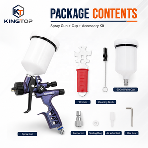 Kit de Pistola de Pulverización HVLP 6800 con Boquilla de 1.3 mm, Pulverizador de Pintura por Gravedad de Aleación de Aluminio con Vaso, Conector de Aire y Cepillo de Limpieza - Product Image 6