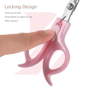 Ciseaux à effiler les cheveux ergonomiques avec manche en plastique rose clair, poignée large, ciseaux professionnels pour barbier, outils de coiffure pour salon - Product Image 3