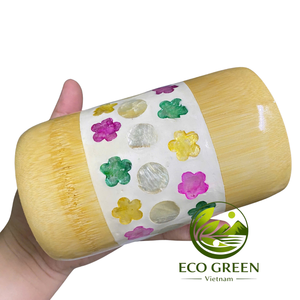 Tasse décorative artistique en bambou avec peinture de lanterne vietnamienne pour souvenirs touristiques, boutiques de cadeaux, décoration de restaurants et vente au détail - Product Image 2