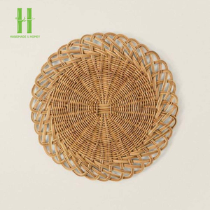 Set de table en rotin de haute qualité, Set de table en rotin en forme de fleur, Décoration murale suspendue style bohème, Assiettes de présentation en rotin, Rotin 2026 - Product Image 6