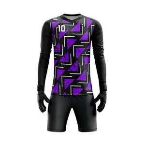Camiseta de Portero con Gráfico de Laberinto Abstracto, Cuello Redondo, Manga Larga, Ecológica, Absorbe la Humedad, Secado Rápido, Poliéster, Fútbol - Product Image 1