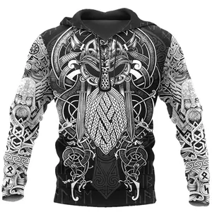 Viking Tattoos 3D Printed Hoodies Fashion OEM Autumn Winter Basic Casual Sweat Jogger Hoodies sublimation hoody