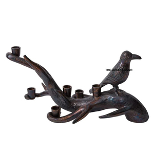 Porte-bougie style ferme pour décoration de fêtes, design bois de cerf, plaqué or avec verre transparent, pot à bougie unique en béton - Product Image 4