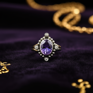 แหวนมอยส์ซาไนต์อเมทิสต์ 4.2 กรัม ผลิตภัณฑ์หรูหราและสง่างาม - Product Image 3