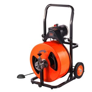 Macchina per la pulizia di scarichi con 4 frese ad attivazione ad aria, 30,5 m x 3/4 pollici, con alimentazione automatica, 4-in-1, per la pulizia di tubi e fognature - Product Image 1