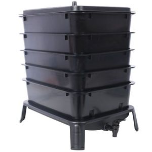 Compostiera per vermi da 50L a 5 strati con kit di facile montaggio, attrezzatura per fertilizzante organico per il riciclo dei rifiuti alimentari - Product Image 2