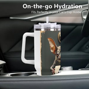Stainless Steel Tumbler 40oz With Bat Design For <b>Coffee</b> Or Tea - Product Image 3