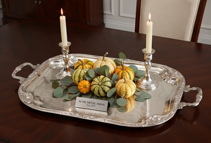 Bandeja de Servicio de Metal Pulido Acme Premium con Diseño Paisley y Asa para Uso Residencial, Eventos de Boda y Regalos - Product Image 6