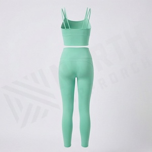 Two Pieces <b>Sexy</b> <b>Bra</b> Yoga Suit Fitness Wear Top Women Gym Activewear Exercise Outfits Custom Logo Athletic Tracksuits - Product Image 2