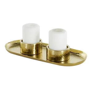 Candelabro Decorativo de Metal Dorado para Decoración de Resorts de Primera Calidad, Portavelas para Decoración Moderna del Hogar, Venta al por Mayor y al Detal - Product Image 2