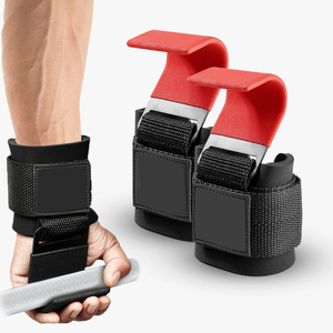 Crochets d'entraînement de gym personnalisés avec bandes de maintien pour la musculation et les exercices de traction, accessoires de fitness en gros, usine OEM - Product Image 1