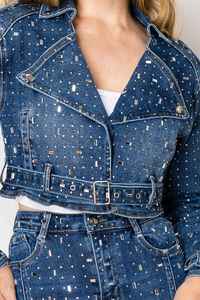 Chaqueta Vaquera de Mezclilla para Mujer, Estilo Vintage, Elegante, con Bolsillos Azules, Manga Larga, Otoño Invierno 2025 - Product Image 3